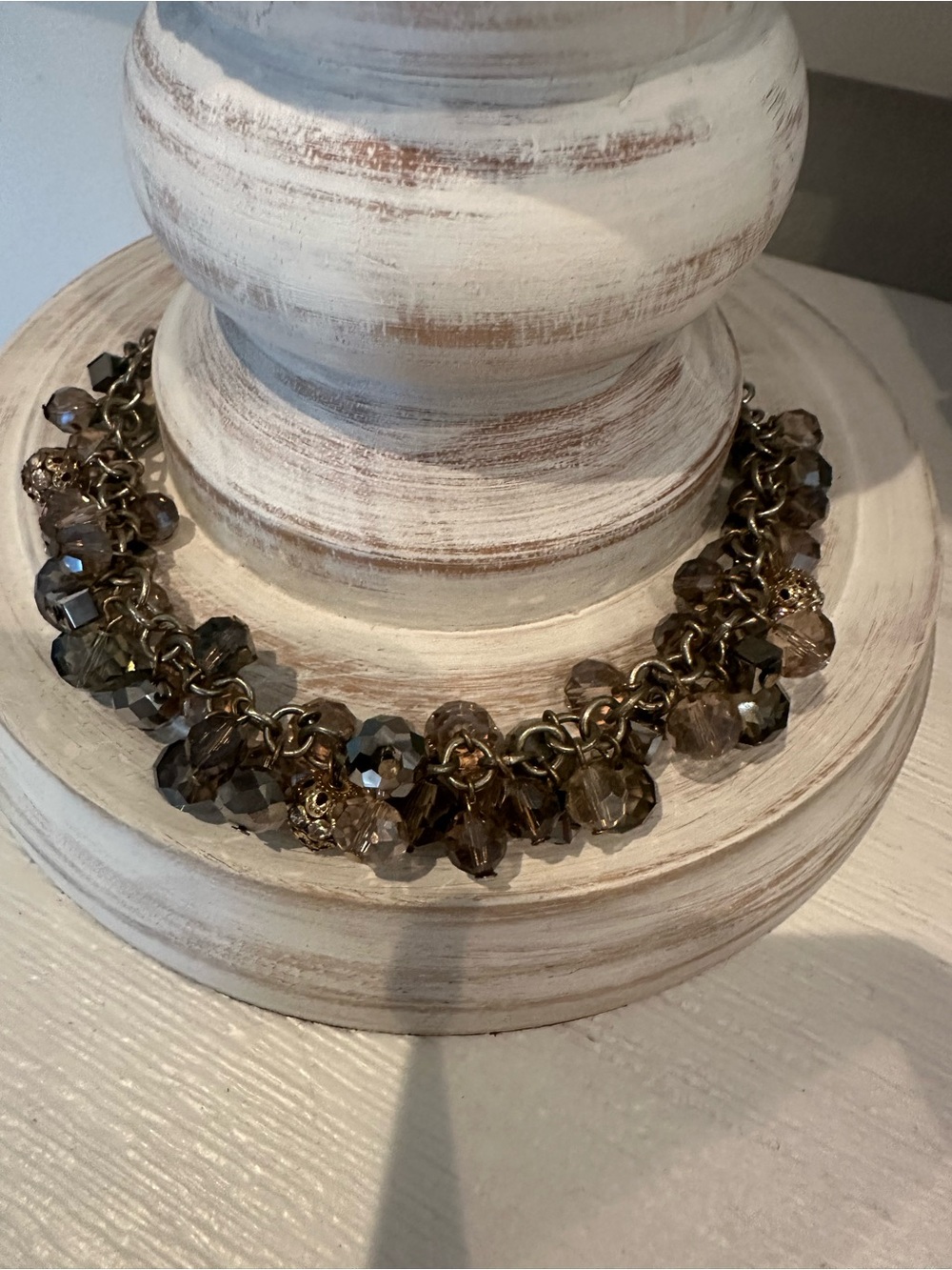 Smoky Crystal Cluster Statement Necklace